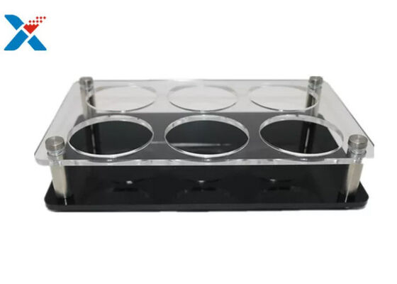 Акриловый лист 2 мм, прозрачный, подставка для стаканов с 6 отверстиями